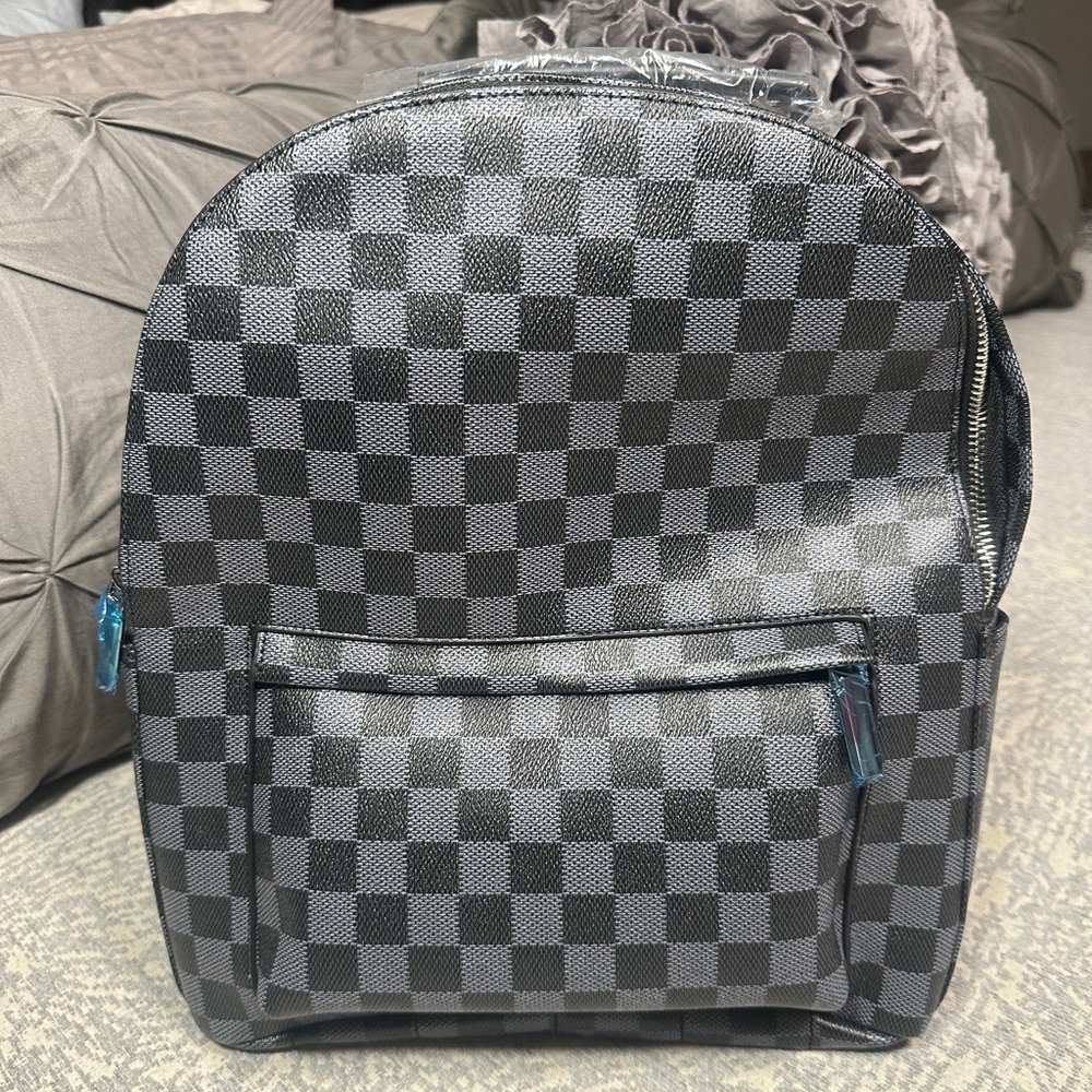 Daisy Rose checkered backpack (black/gray)
